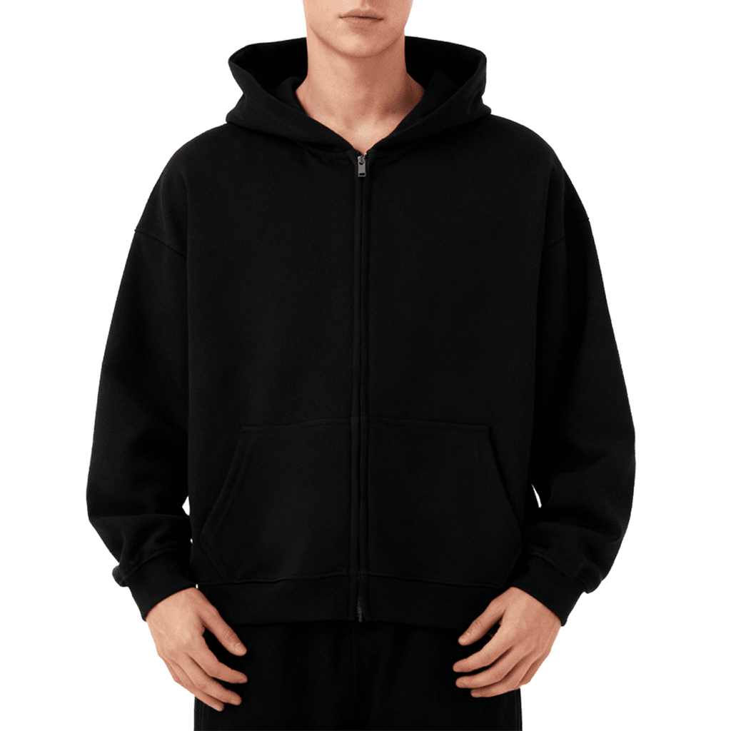 Unisex Heavyweight Cropped Oversized Zip-Up Hoodie (460GSM)