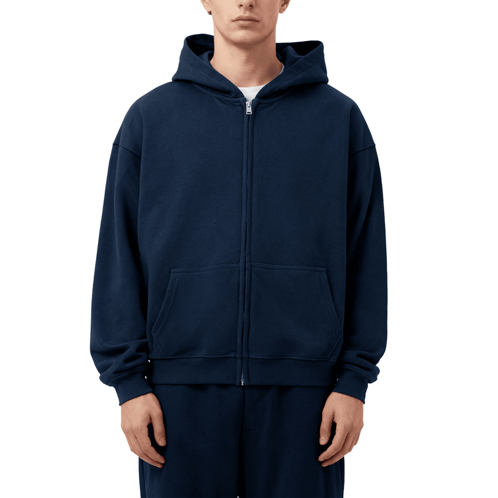 Unisex Heavyweight Cropped Oversized Zip-Up Hoodie (460GSM)