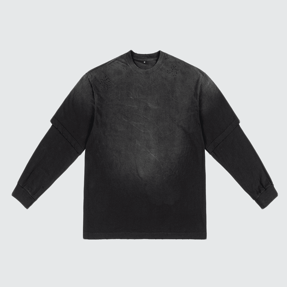 Unisex Heavyweight Washed Vintage Double-Gauze Long-Sleeve T-Shirt (280GSM)