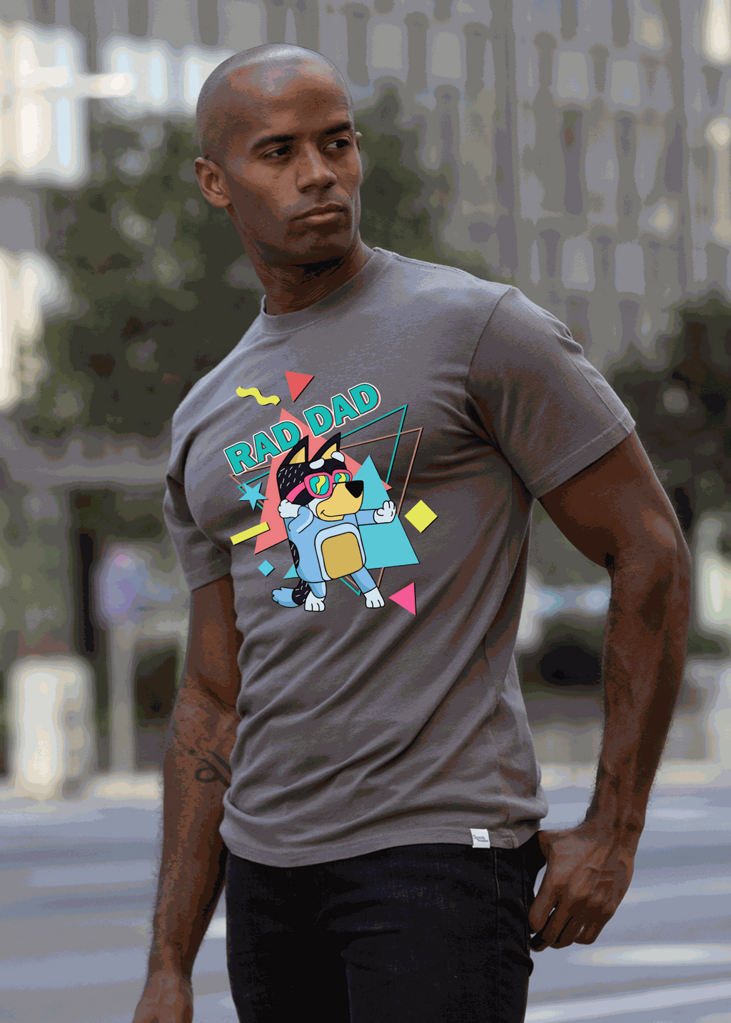 Rad Dad Bluey Men's Bamboo Short Sleeve Graphic T-Shirt