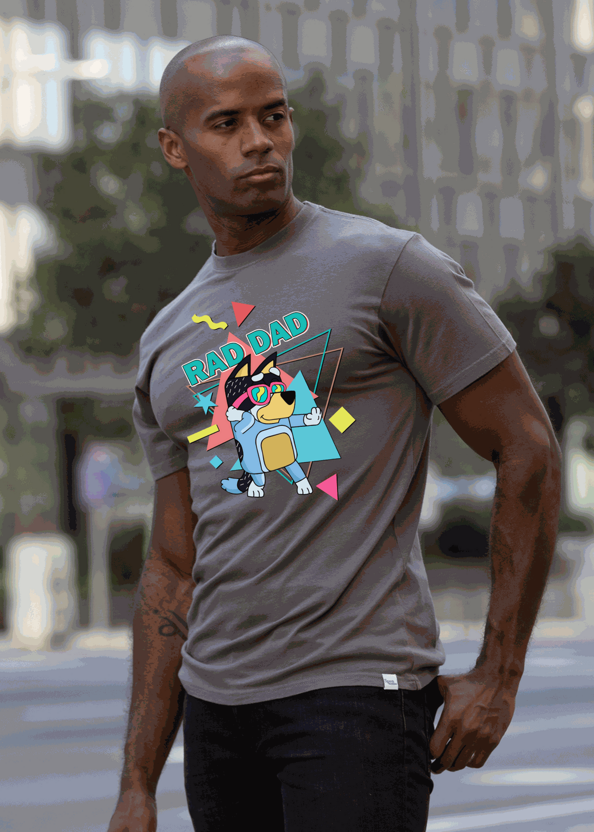 Rad Dad Bluey Men's Bamboo Short Sleeve Graphic T-Shirt