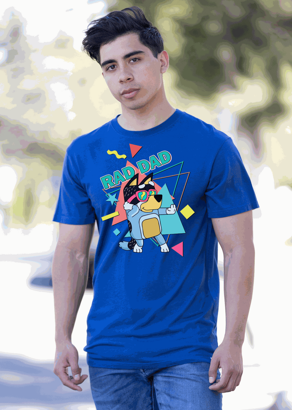 Rad Dad Bluey Men's Bamboo Short Sleeve Graphic T-Shirt