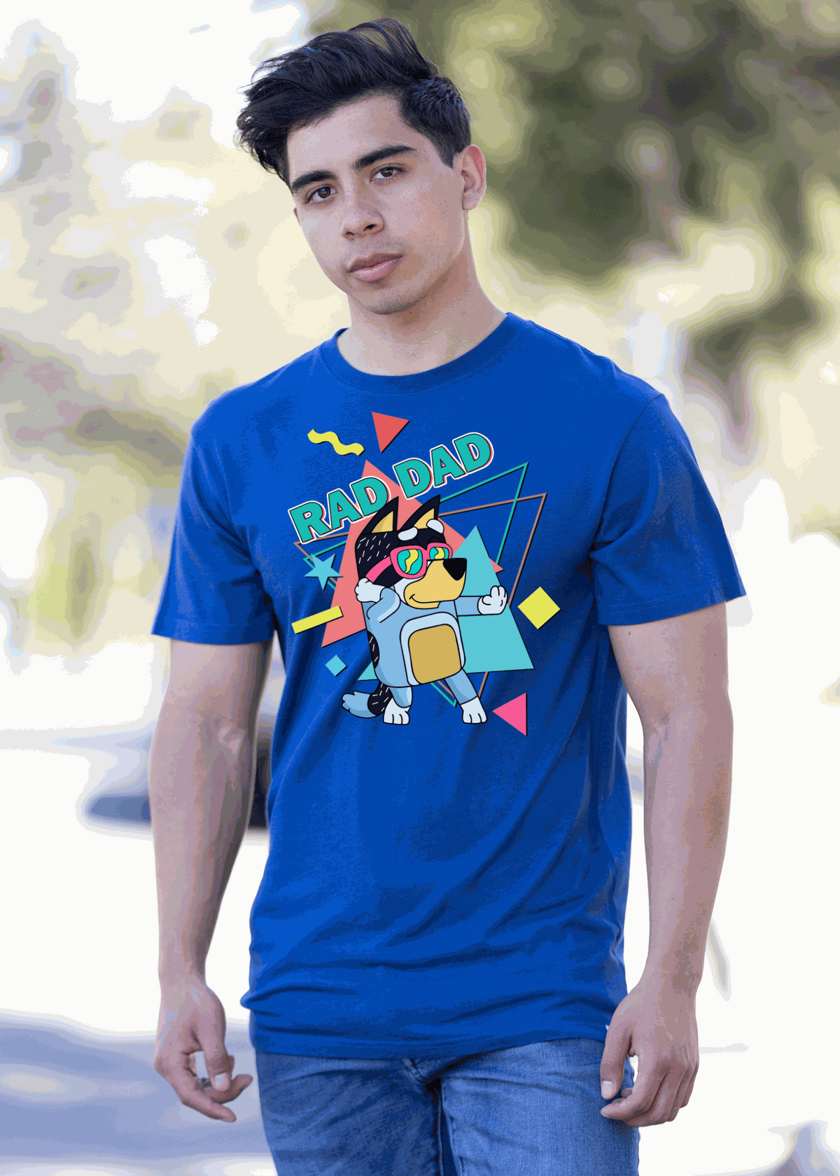 Rad Dad Bluey Men's Bamboo Short Sleeve Graphic T-Shirt