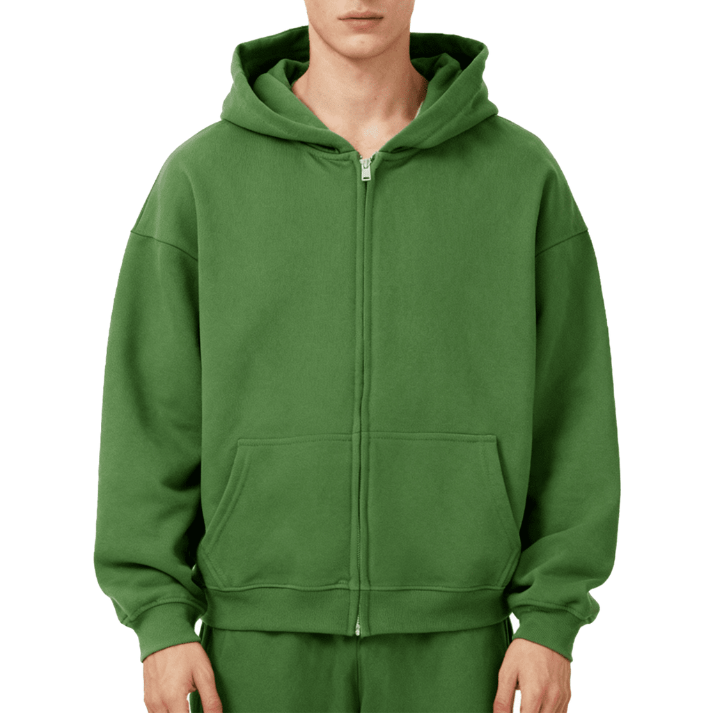 Unisex Heavyweight Cropped Oversized Zip-Up Hoodie (460GSM)