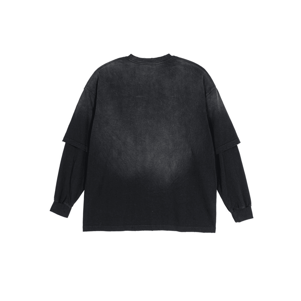 Unisex Heavyweight Washed Vintage Double-Gauze Long-Sleeve T-Shirt (280GSM)