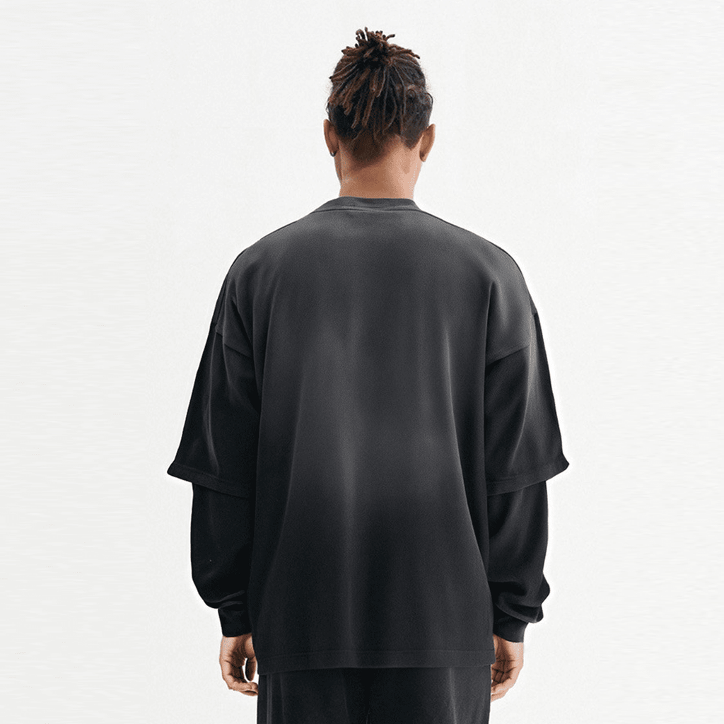 Unisex Heavyweight Washed Vintage Double-Gauze Long-Sleeve T-Shirt (280GSM)