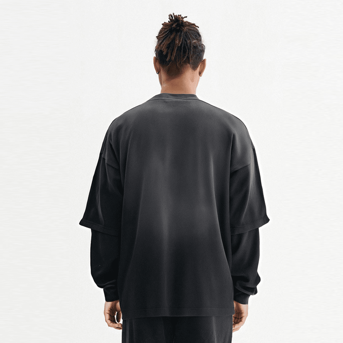 Unisex Heavyweight Washed Vintage Double-Gauze Long-Sleeve T-Shirt (280GSM)