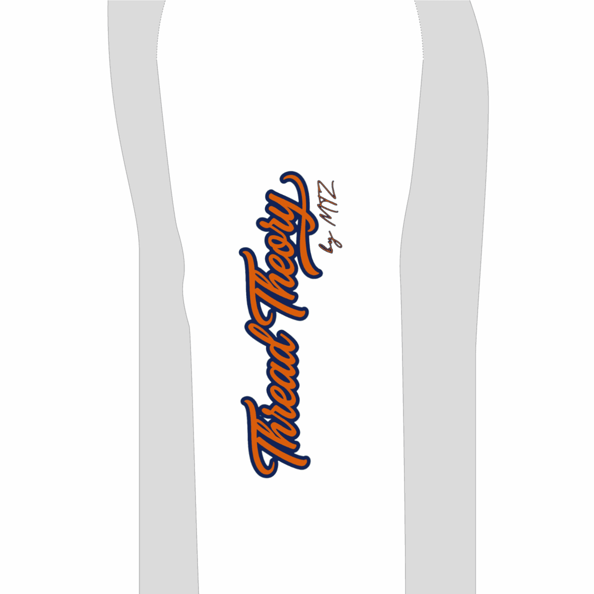 440GSM Unisex Heavyweight hoodie with orange and navy vintage script graphic and signature print on a white panel