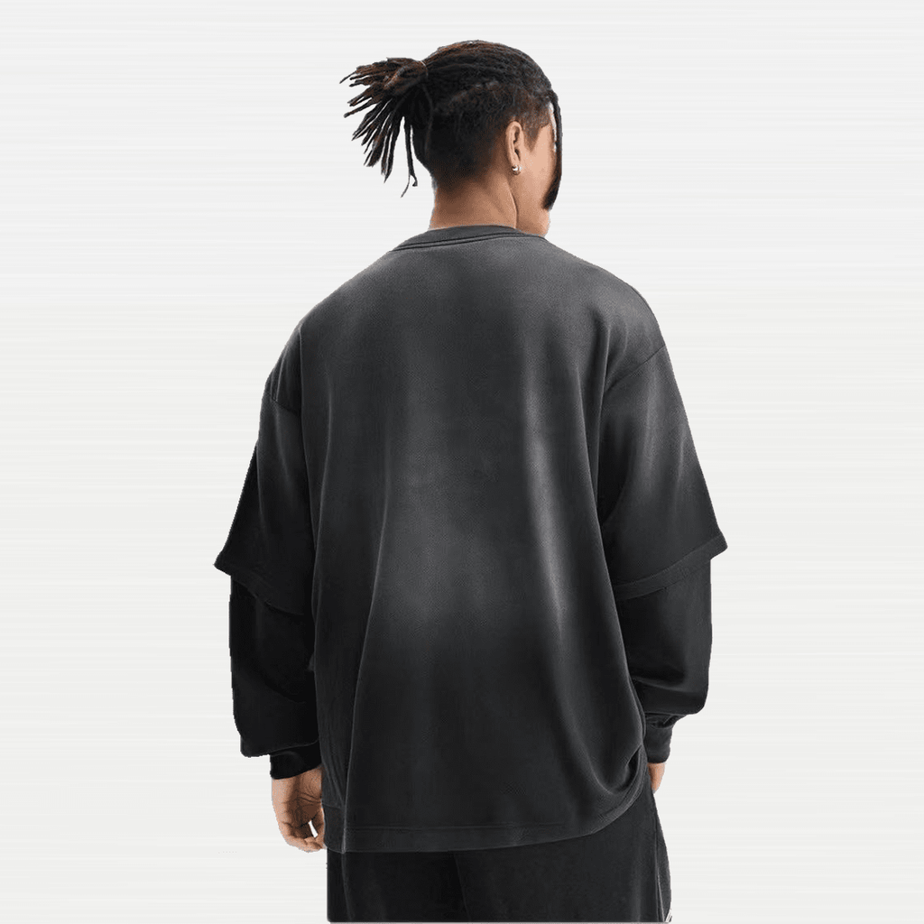 Unisex Heavyweight Washed Vintage Double-Gauze Long-Sleeve T-Shirt (280GSM)