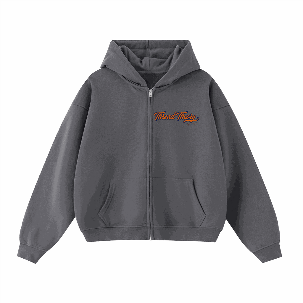 Unisex Heavyweight Cropped Oversized Zip-Up Hoodie (460GSM)