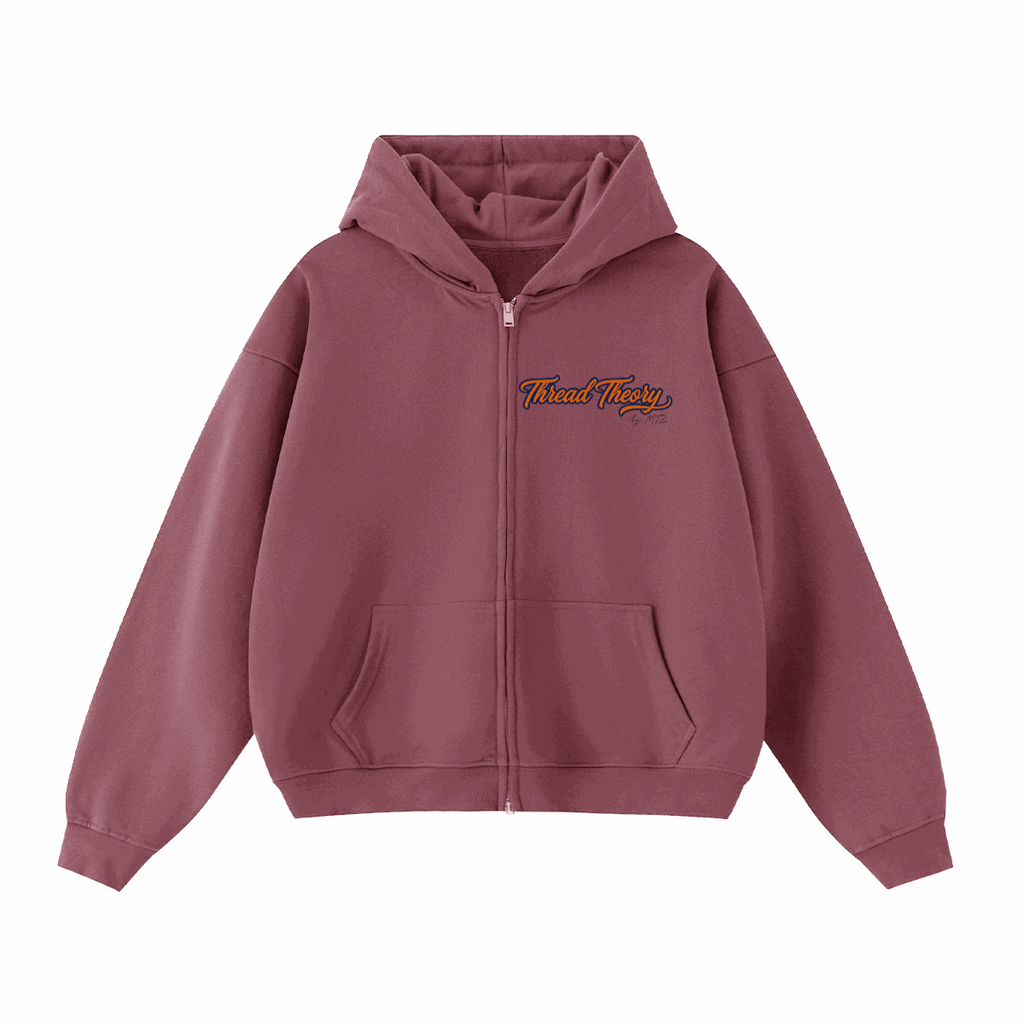 Unisex Heavyweight Cropped Oversized Zip-Up Hoodie (460GSM)