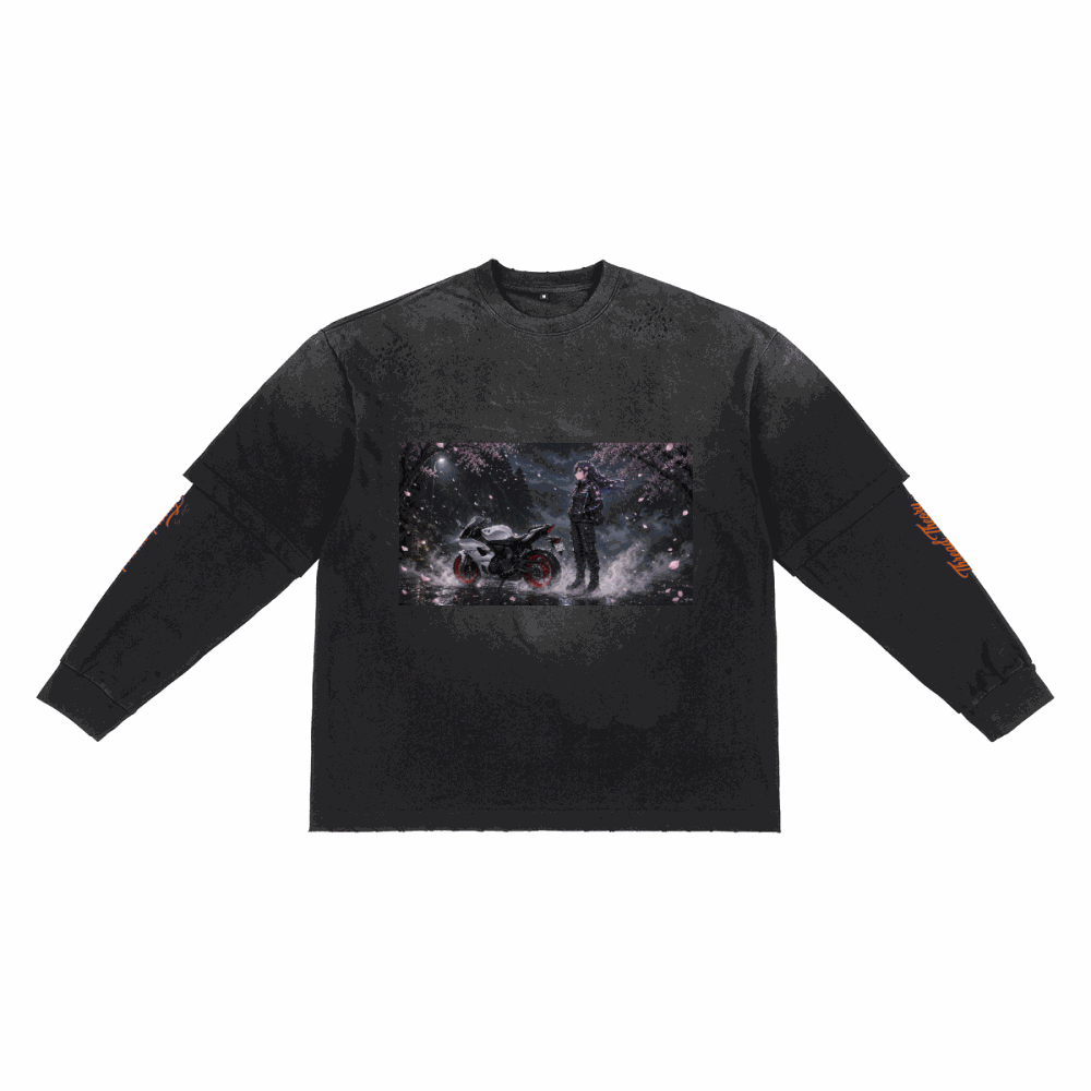 Unisex Heavyweight Washed Vintage Double-Gauze Long-Sleeve T-Shirt (280GSM)