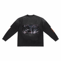 Unisex Heavyweight Washed Vintage Double-Gauze Long-Sleeve T-Shirt (280GSM)