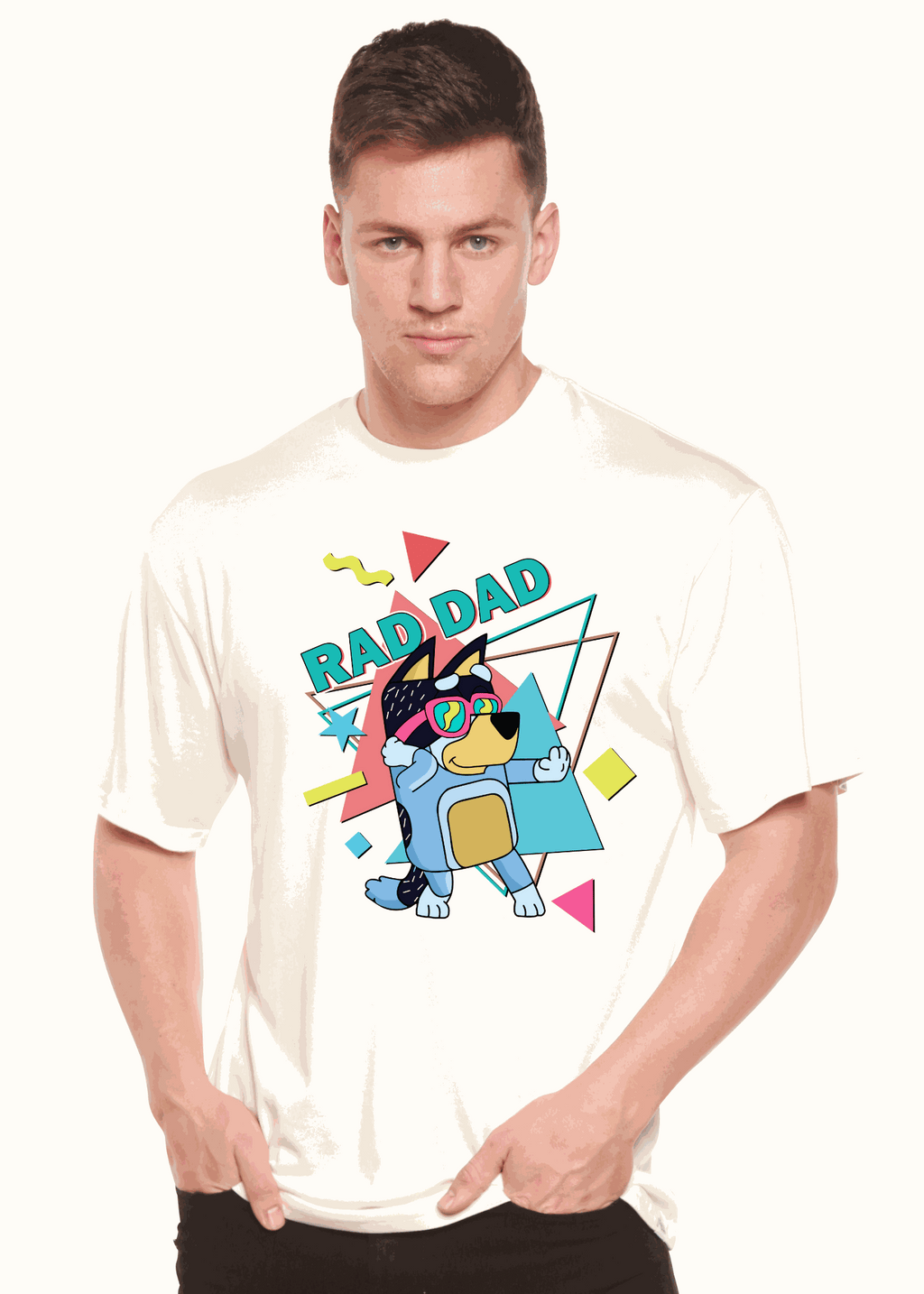 Rad Dad Bluey Men's Bamboo Short Sleeve Graphic T-Shirt