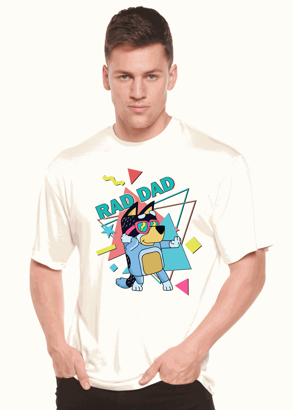 Rad Dad Bluey Men's Bamboo Short Sleeve Graphic T-Shirt