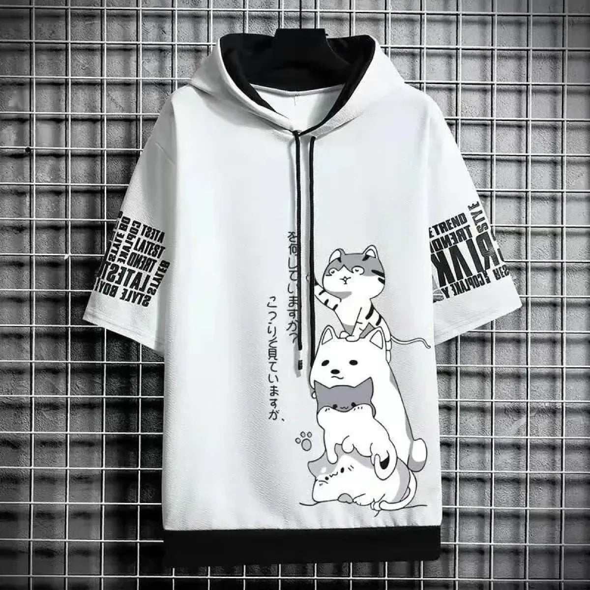 Men's Summer Cartoon Hoodie - Harajuku Short Sleeve